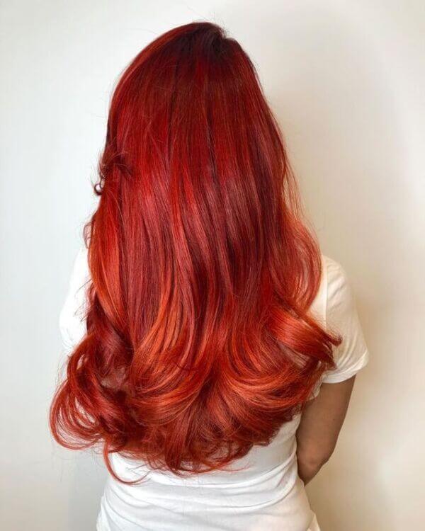 kızıl ombre saç rengi